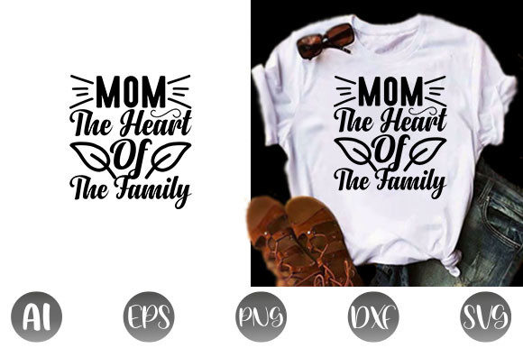 Mom the Heart Graphics for T-Shirt Designs