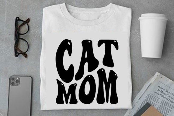 Retro Cat Mom Graphics for T-Shirt Designs